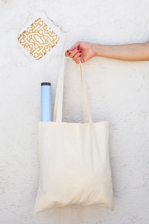 6 PCS Tote Bag bolsas de algodón Reutilizable Asas Largas para Ropa Alimentos Manualidades Bolsa de lona Verduras IR de Paseo y Uso Diario 