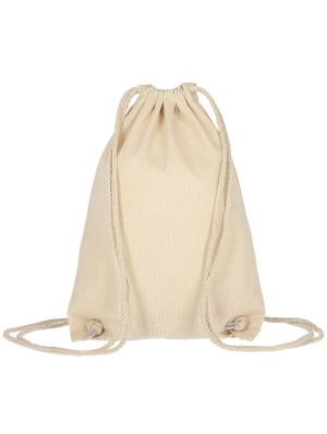 Mochila de algodón sin fondo con cordón doble 21x29 cm.