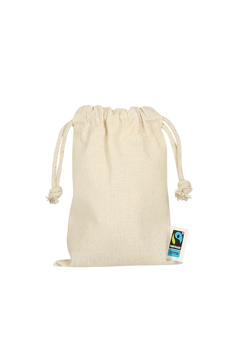 Fair trade cotton double drawstring sack 15x20 cm.