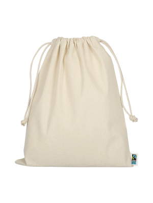 Fair trade cotton double drawstring sack 25x30 cm.