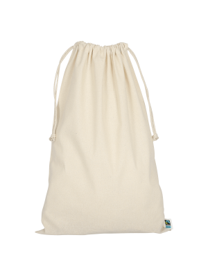 Fair trade cotton double drawstring sack 30x45 cm.