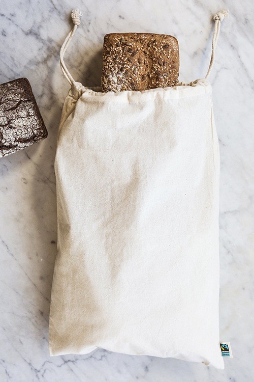 Pochon en coton Fair Trade 40x50 cm avec double cordon