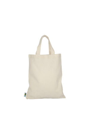 Petit sac en coton équitable avec deux anses courtes 22x26cm