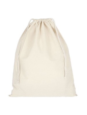 Cotton double drawstring sack 40x50 cm.