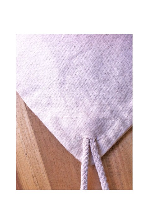 Mochila de algodón sin fondo con cordón doble 38x46 cm.