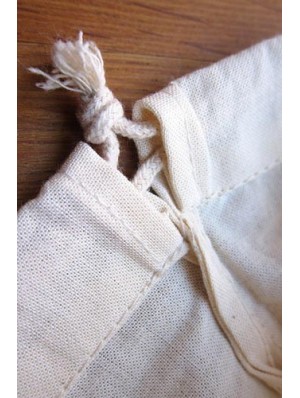 Fair trade cotton double drawstring sack. 10x14 cm