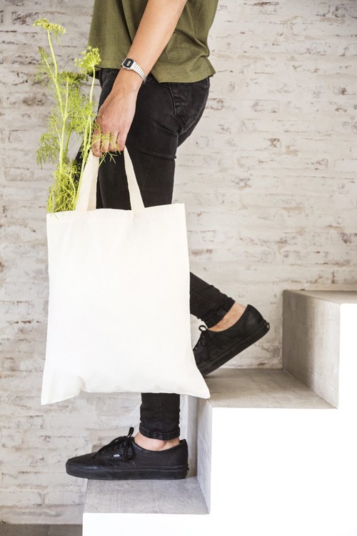 Classic cotton bag with two short handles 38x42 cm.