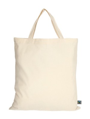 Classic fairtrade cotton bag with two short handles 38x42 cm.