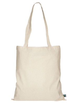 Tote bag en coton équitable avec deux longues anses 38x42 cm.