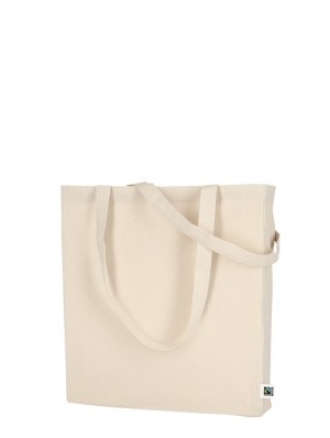 Tote bags de comercio justo con base de 10 cm y asas largas. 38x42 cm