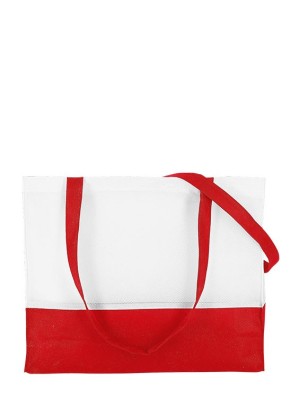 Horizontal two-tone non-woven bag 38x29+10 cm.