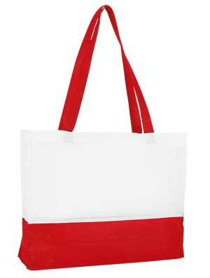 Horizontal two-tone non-woven bag 38x29+10 cm.