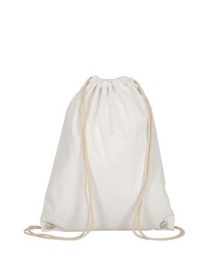 Cotton double drawstring flat backpack 38x46 cm.