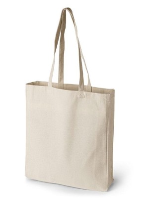220 gr. top cotton bags with long handles and 10 cm. gusset
