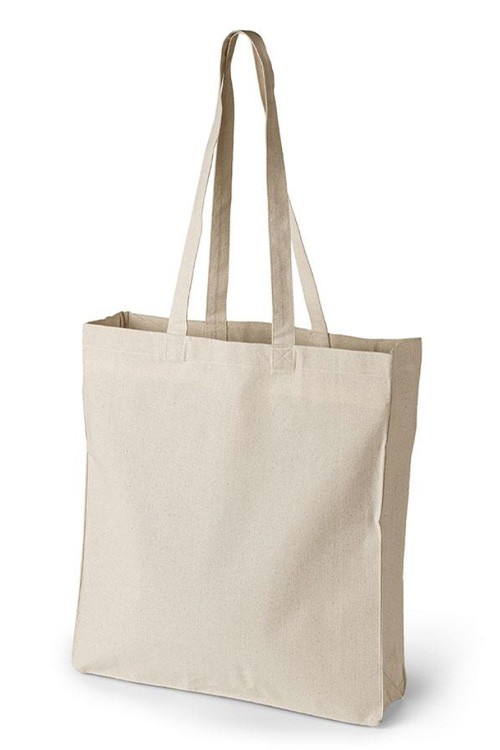 Top cotton bags with long handles and 10 cm base, 38x42 cm