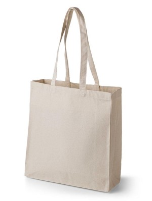 Canvas bag with 10 cm full gusset 38x42+10 cm.