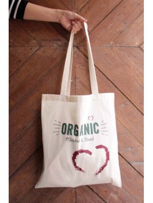 Classic cotton bag with two long handles 38x42 cm.