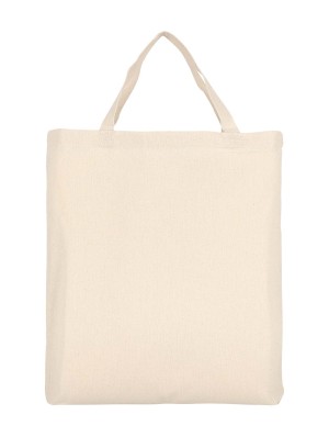 Cotton bag with short handles and 5 cm bottom gusset 38x42+5 cm.