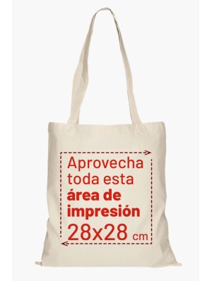 Tote bag classique en coton avec deux anses longues 38x42 cm.