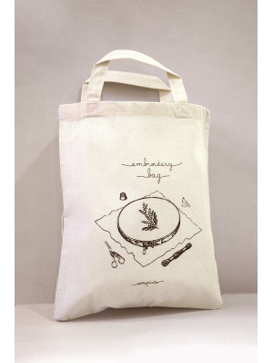 Sac taille moyenne en coton avec deux anses courtes 28x32 cm.