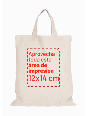 Mini tote bag en coton avec deux anses courtes 22x26 cm