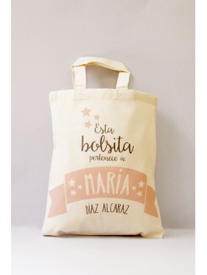 Mini tote bag en coton avec deux anses courtes 22x26 cm