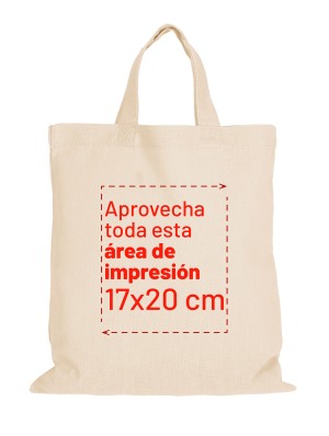Medium cotton bag with short handles 28x32 cm.