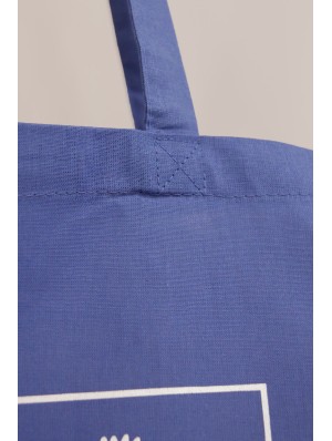 Bolsa de algodón con base de 12 cm y asas largas 48x36 cm.