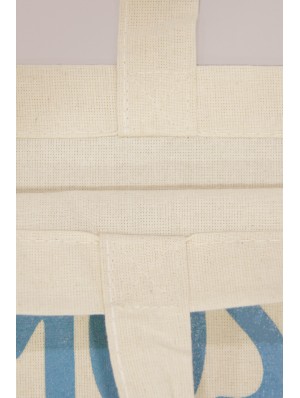 Bolsa de algodón con base de 12 cm y asas largas 48x36 cm.