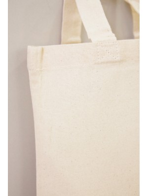 Petit sac en coton équitable avec deux anses courtes 22x26cm