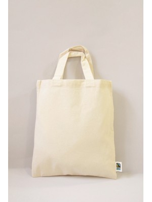 Petit sac en coton équitable avec deux anses courtes 22x26cm