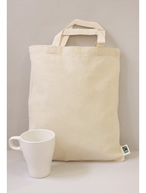 Small cotton bag with two short handles 28x32 cm