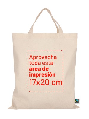 Small cotton bag with two short handles 28x32 cm