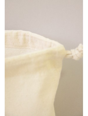 Fair trade cotton double drawstring sack 25x30 cm.