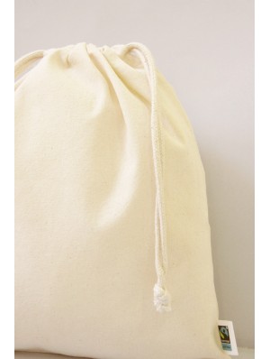 Fair trade cotton double drawstring sack 25x30 cm.