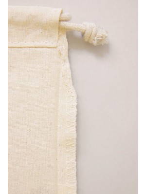 Fair trade cotton double drawstring sack. 10x14 cm