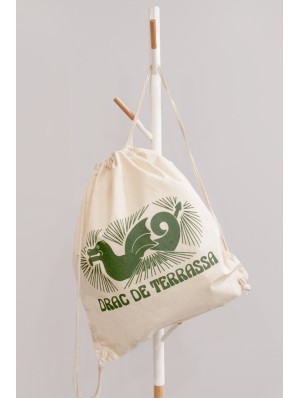 Sac à dos en coton sans fond avec double cordon 38x46 cm.