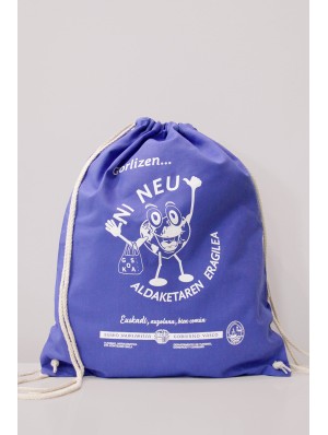Sac à dos en coton sans fond avec double cordon 38x46 cm.
