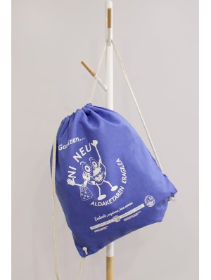 Sac à dos en coton sans fond avec double cordon 38x46 cm.