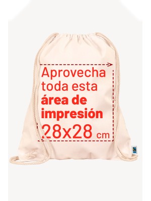 Mochilas de algodón de comercio justo 38x46 cm.