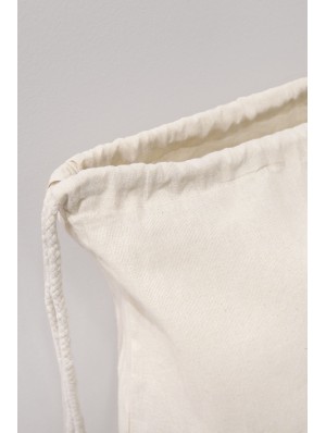 Sac à dos en coton équitable sans fond avec double cordon 38x46 cm.