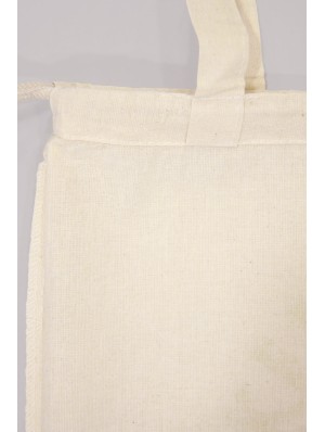 Sac classique en coton avec deux anses courtes et cordon 38x42 cm