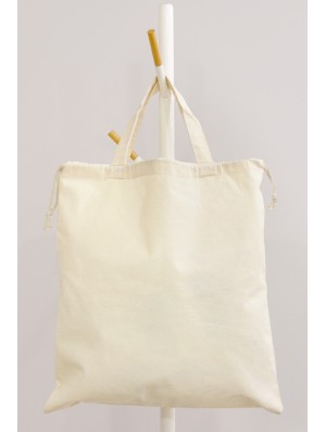 Sac classique en coton avec deux anses courtes et cordon 38x42 cm