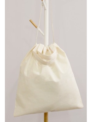 Sac classique en coton avec deux anses courtes et cordon 38x42 cm