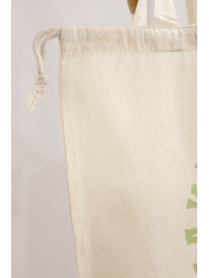 Sac classique en coton avec deux anses courtes et cordon 38x42 cm