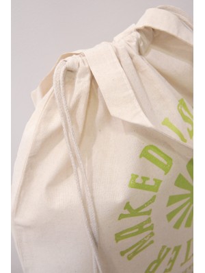 Sac classique en coton avec deux anses courtes et cordon 38x42 cm