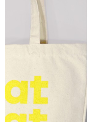 Thick canvas bag with 10 cm bottom gusset and long handles 42x42+10 cm.