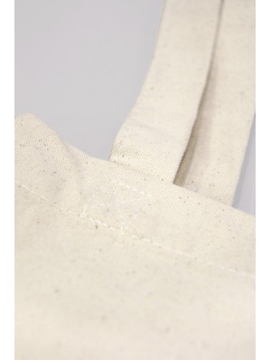 Thick canvas bag with 10 cm bottom gusset and long handles 42x42+10 cm.