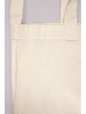 Sac bandoulière en coton avec une anse longue et deux anses courtes 38x42 cm