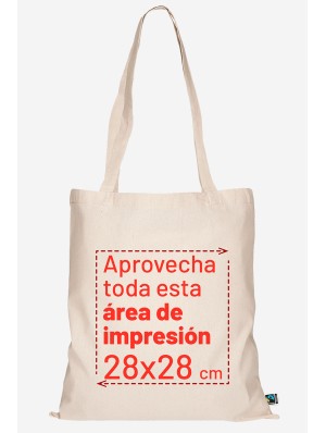Fairtrade cotton bag with long handles 38x42 cm.